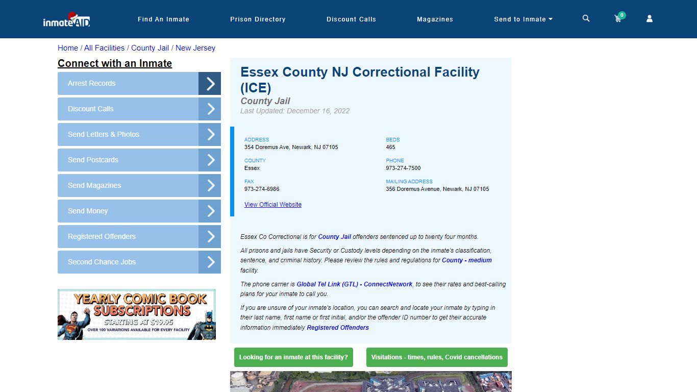 Essex County NJ Correctional Facility (ICE) - Inmate Locator - Newark, NJ
